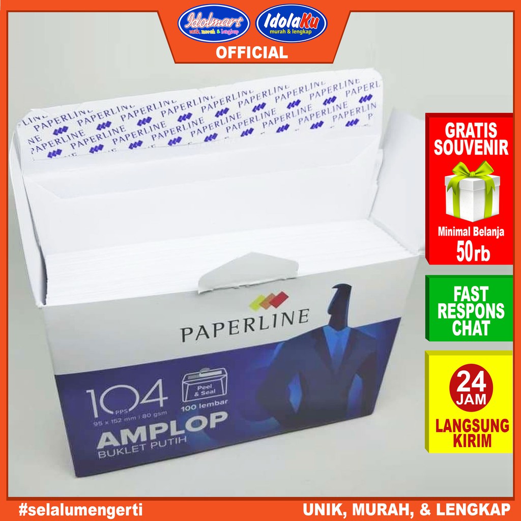 IDOLMART Amplop Paperline Putih Polos 104 pps Idolmart Surabaya