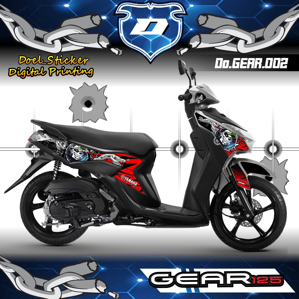 STICKER STRIPING YAMAHA GEAR 125 - STRIPING HOLOGRAM MOTOR YAMAHA GEAR 125 LIST VARIASI PANDA 002