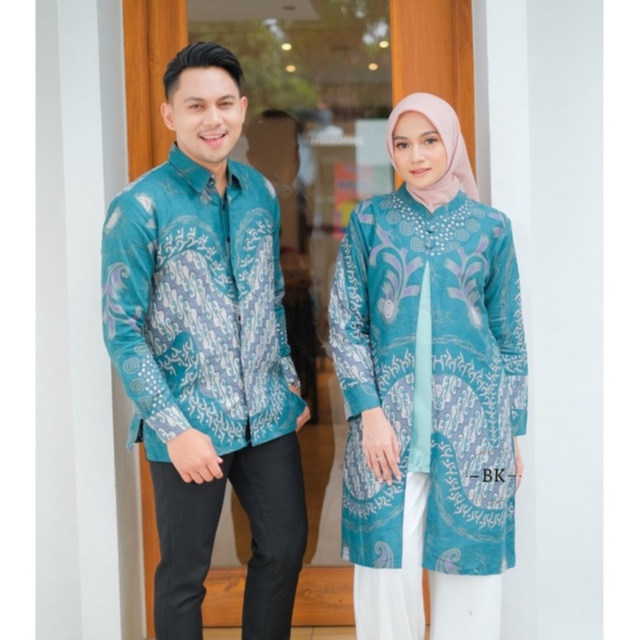 Baju Batik Couple Modern / Batik Pasangan / Couple Batik Tunik Jumbo