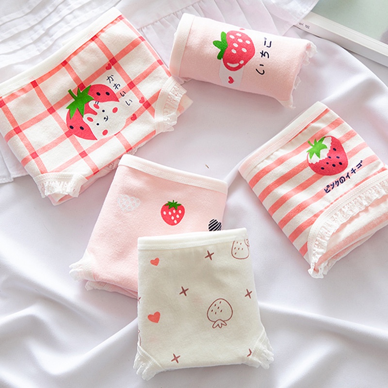 ❤ MIMI ❤ CD imut fashion Undies Celana Dalam Wanita Motif Renda Strawberry IMport Murah