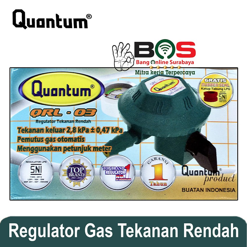 Regulator Gas Low Pressure Quantum Tekanan Rendah Single Lock QRL-03