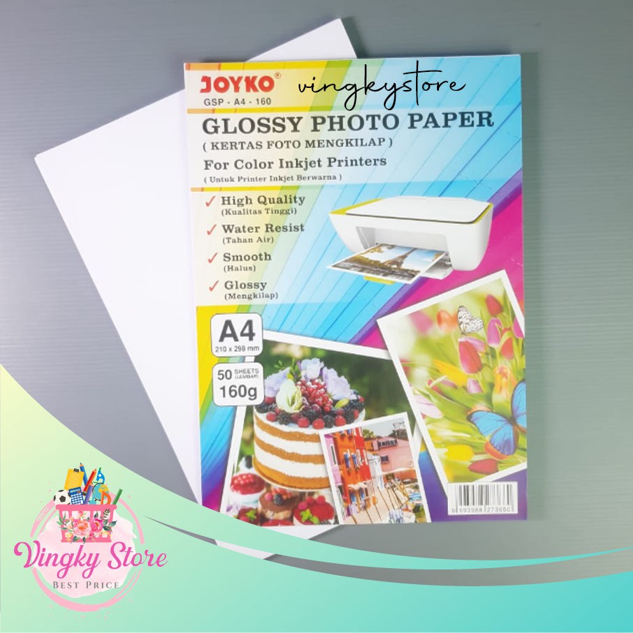 

Glossy Photo Paper / Kertas Foto Joyko GSP-A4-160 gsm (50 lembar)