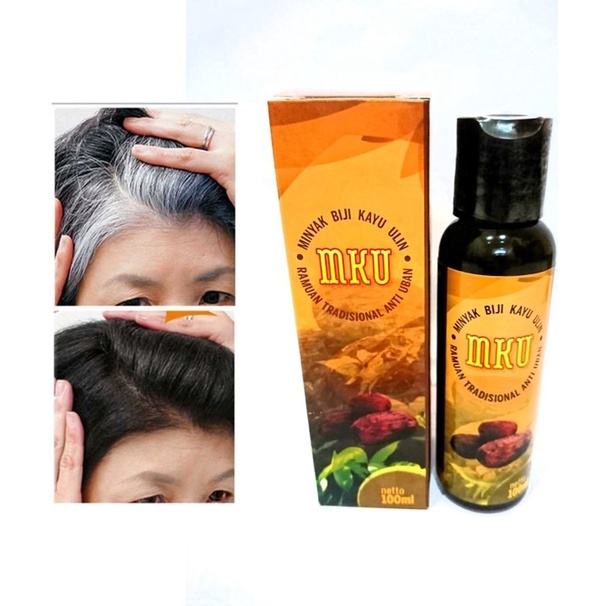 minyak kayu ULIN penghilang uban, serum anti uban, hitam uban ulin