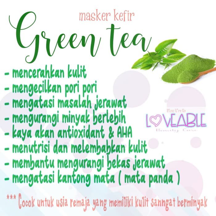 Masker Kefir 100 Susu Sapi Murni Green Tea Indonesia