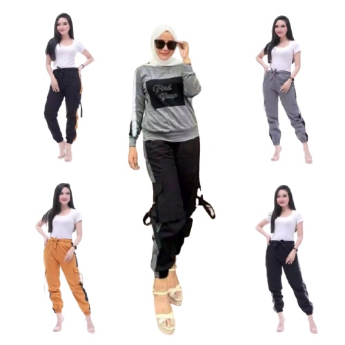 COD Celana Wanita Jogger Cargo Zumba Senam Celana Wanita Panjang Joger Cargo COD TERLARIS