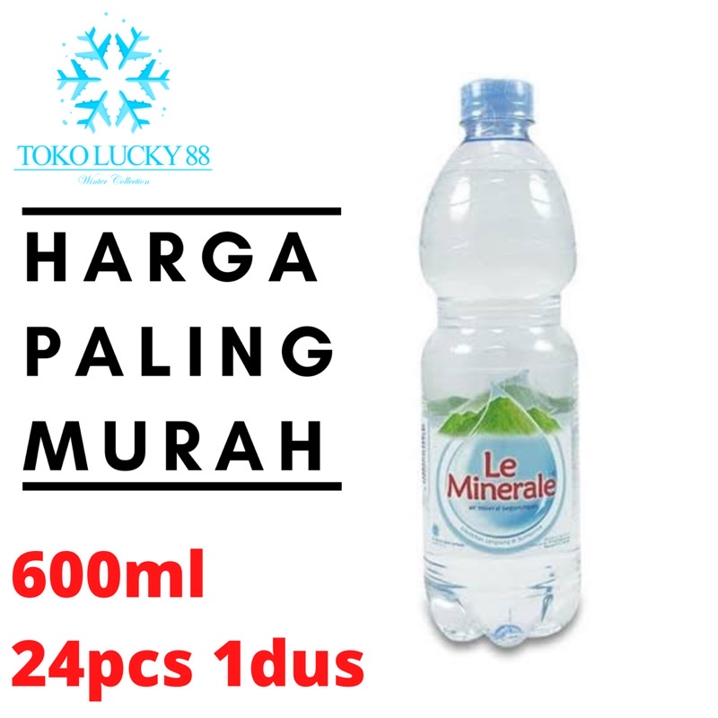 Air Mineral Kemasan Le Minerale Botol 600 ml isi 24 pcs 1 dus Khusus pengiriman Sameday atau Instant