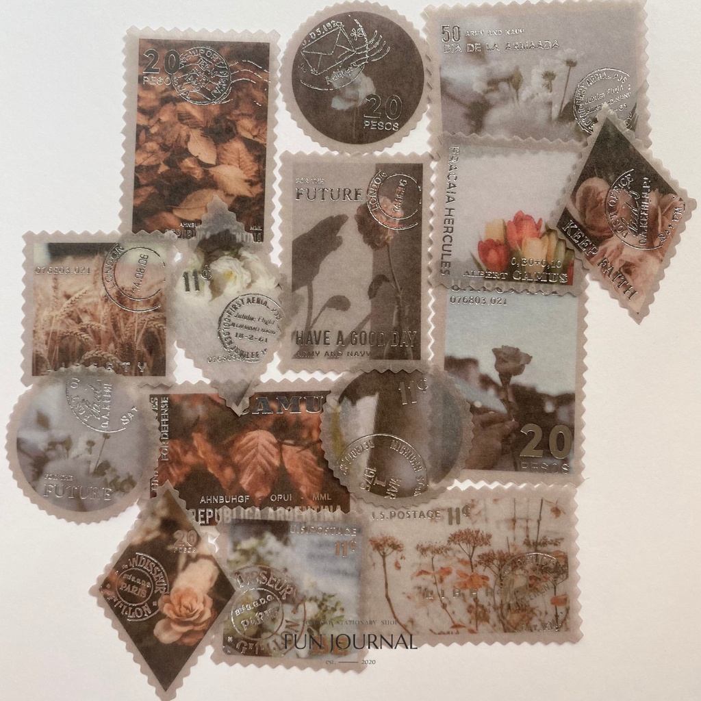 

SMALL NATURE STAMP SILVER FOIL STICKER STIKER PACK JOURNAL JURNAL PLANNING SCRAPBOOK DIY BUJO