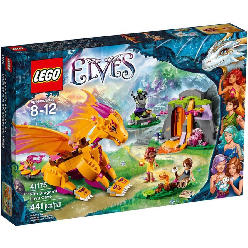 lego elves fire dragon's lava cave