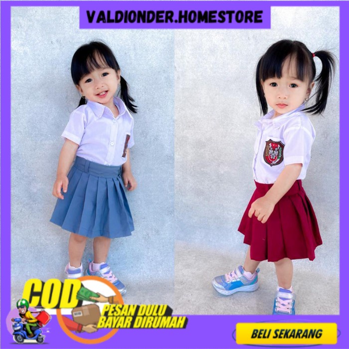 [valdionder.homestore] baju seragam SD SMA bayi batita balita anak laki-laki perempuan kecil - m, SD