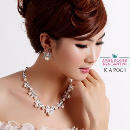 [PRODUK TERLARIS] SET KALUNG ANTING PESTA AKSESORIS WEDDING KUPU-KUPU KAP001