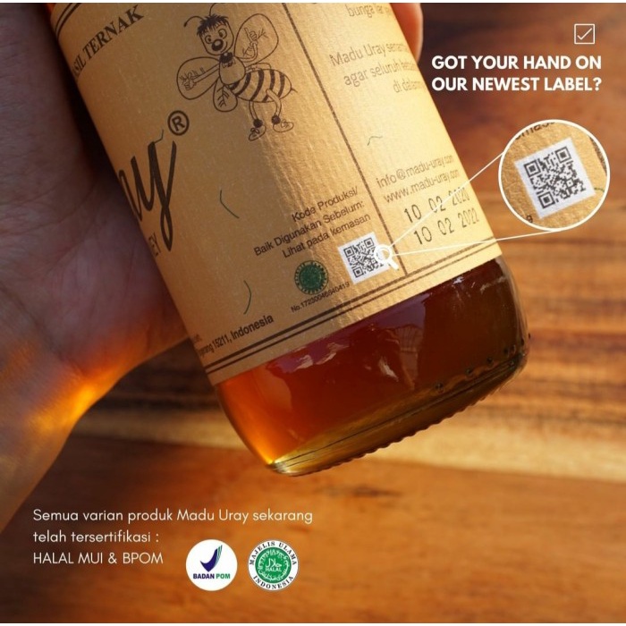 

G02G Madu Uray Natural Grade A - 640Ml (875Gr) Raw Natural Honey Ds5Gh