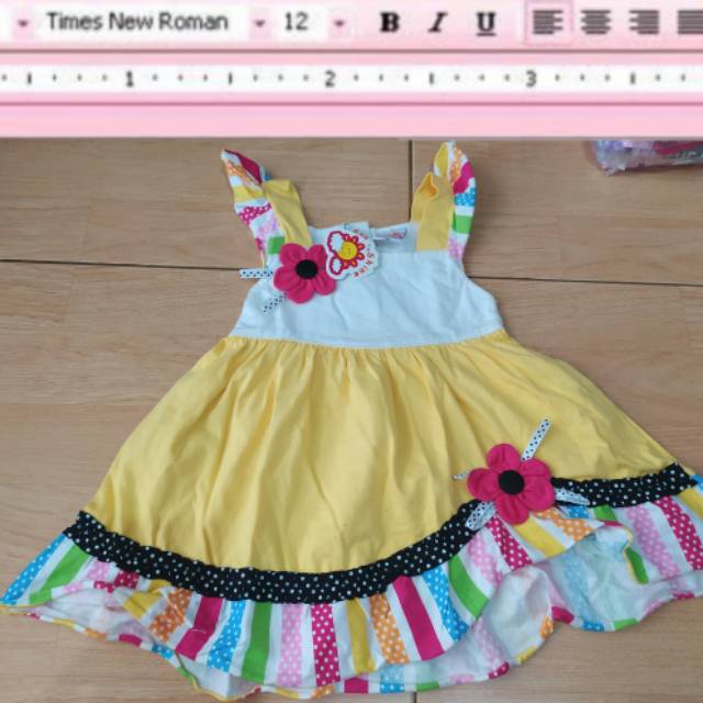 Dress Anak perempuan Sun Shine Size M/L 12 - 18 bulan