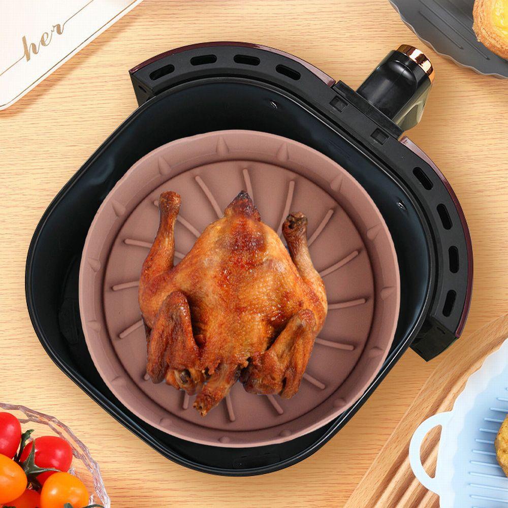 【 ELEGANT 】 Air Fryer Tray Replacemen Silikon Pizza Fried Chicken Basket Mat Liner Aksesoris Baking Alas Panci Oven