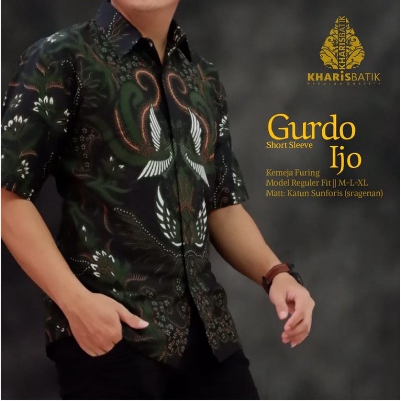 Gurdo Ijo Kemeja Batik Pria Lengan Panjang Full Furing by Kharis