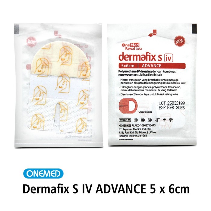 Dermafix S IV Dressing Advance 5 x 6 Cm OneMed box isi 25pcs OJ