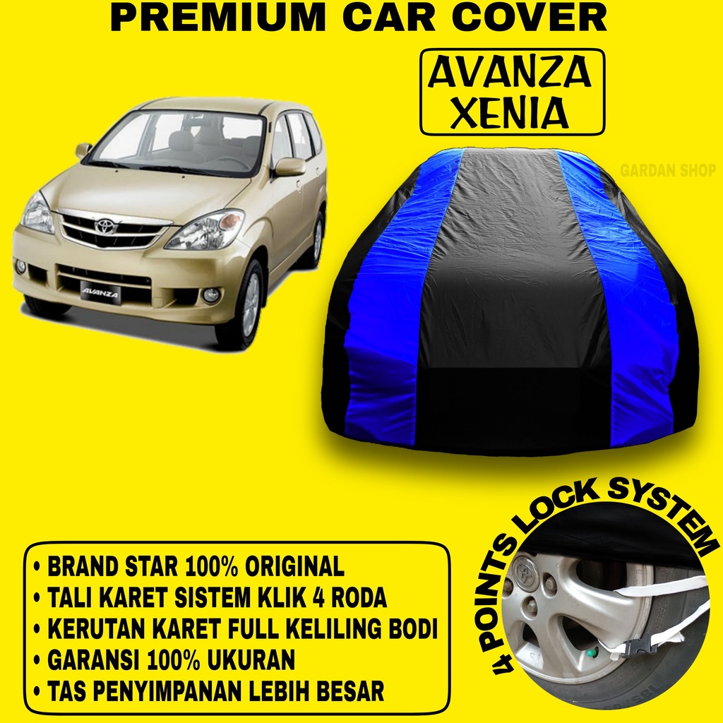 Body Cover AVANZA XENIA Sarung Strip BIRU Penutup Pelindung Bodi Mobil Avanza Xenia PREMIUM Blue Cover