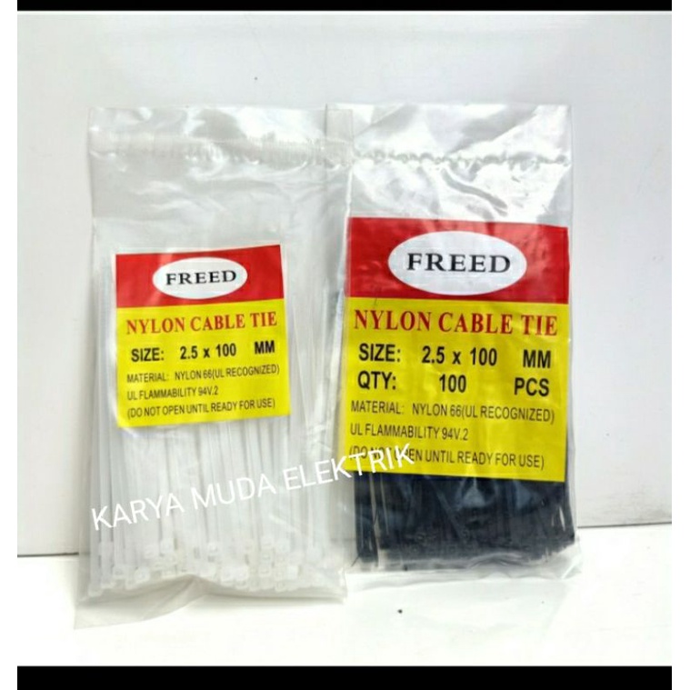 

kabel ties 10cm isi 100pcs/tali ties 2.5x10mm isi 100pcs