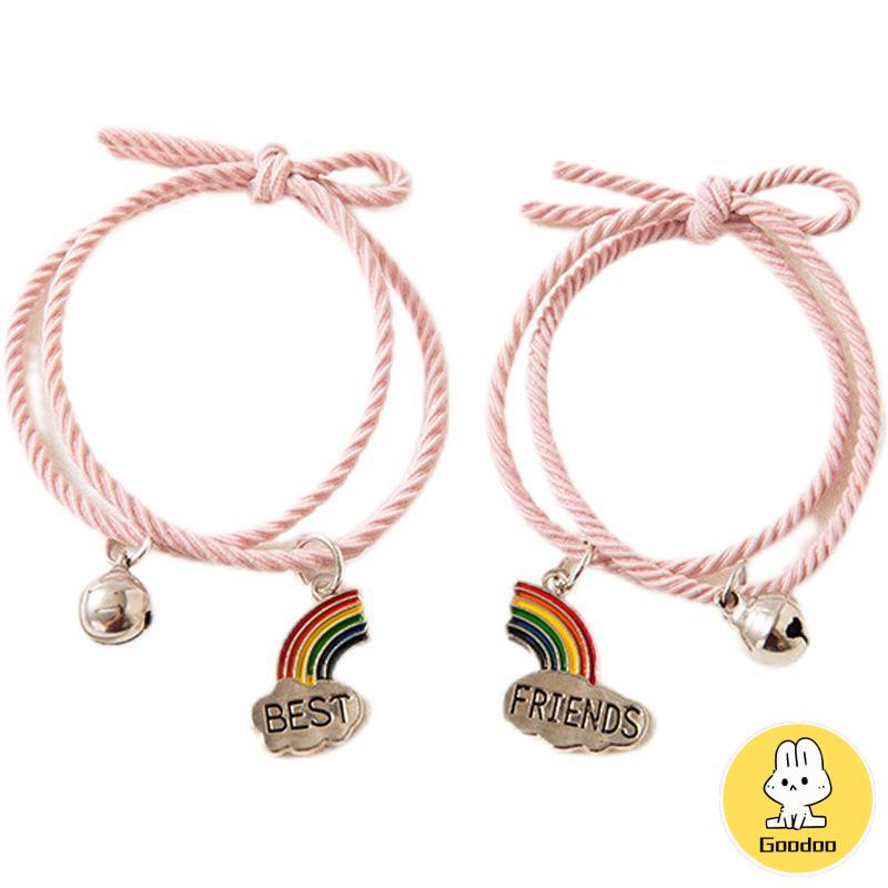 2 Pcs/set Adjustable Magnetic Braided Gelang Pasangan Gaya Etnis Cina -Doo