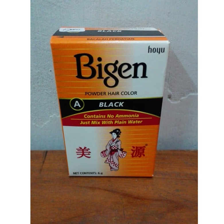 Bigen Semir Rambut Pewarna Rambut Hitam Bubuk