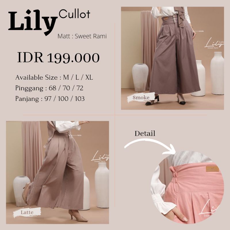 LILY CULLOT NADHEERA LUXURY || Celana Kulot Panjang Wanita Sweet Rami Premium