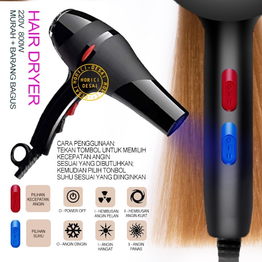 Hair dryer 800W Hair dryer asli untuk toko tukang cukur 800W Pengering Rambut Termurah Daya tinggi