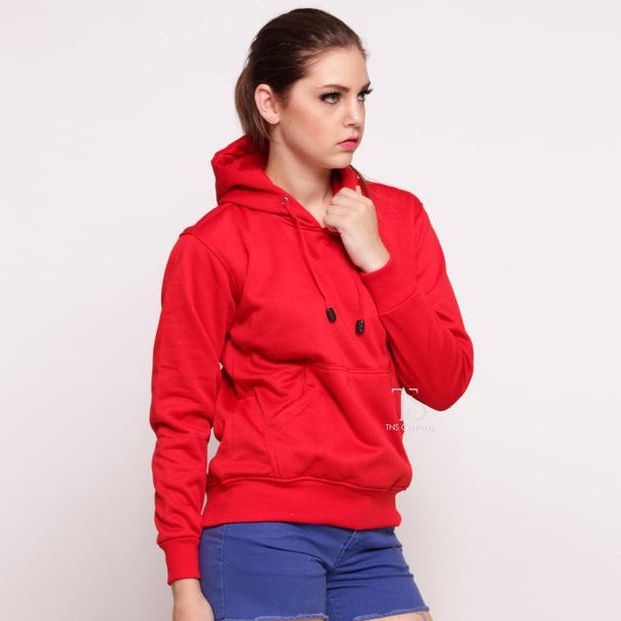 SWEATER HOODIE JUMPER POLOS PRIA WANITA HOODIE JUMPER FLEECE TERMURAH KUALITAS DISTRO MERAH L-XL-XXL