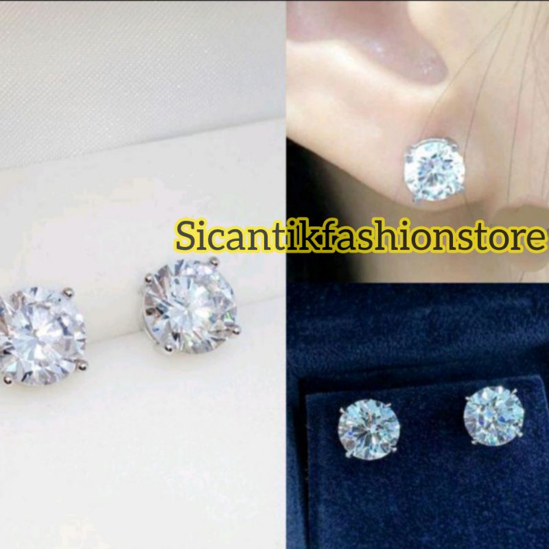 Anting Titanium Silver Gold Anting tusuk permata zircon Silver Gold Titanium Gold Silver titanium