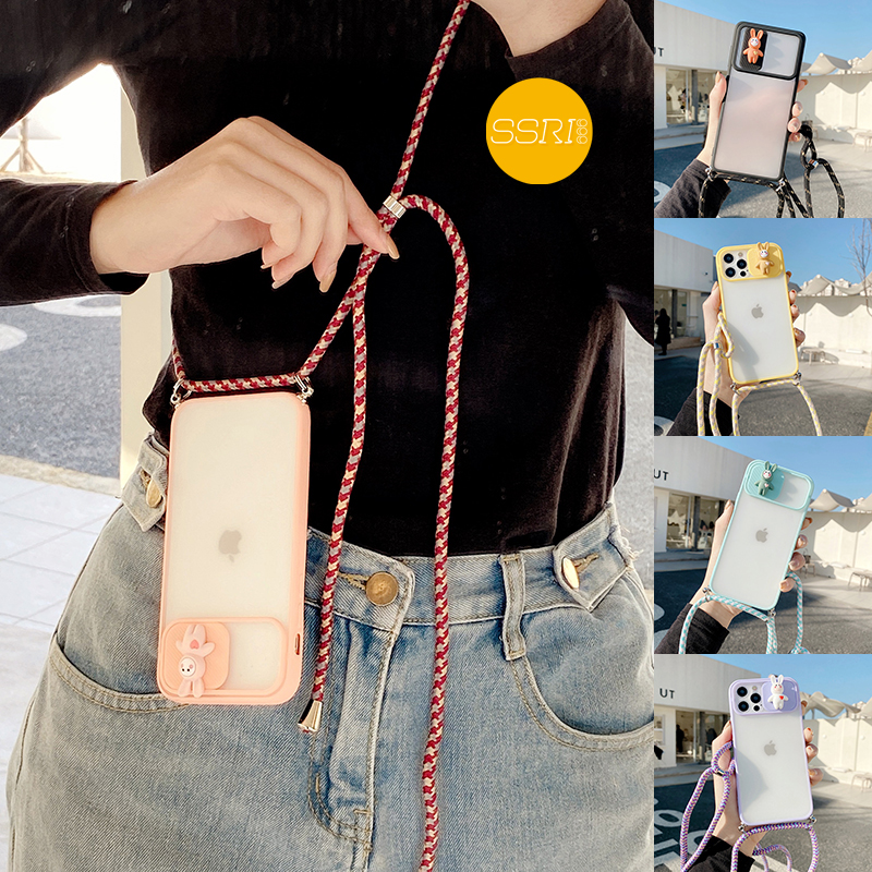 【3D Lens Protection Board】Lanyard Case Tali OPPO RENO4 RENO4F RENO5 A5S A7 A12 A11K A52 A92 A5 A9 A53 A33 A15-1