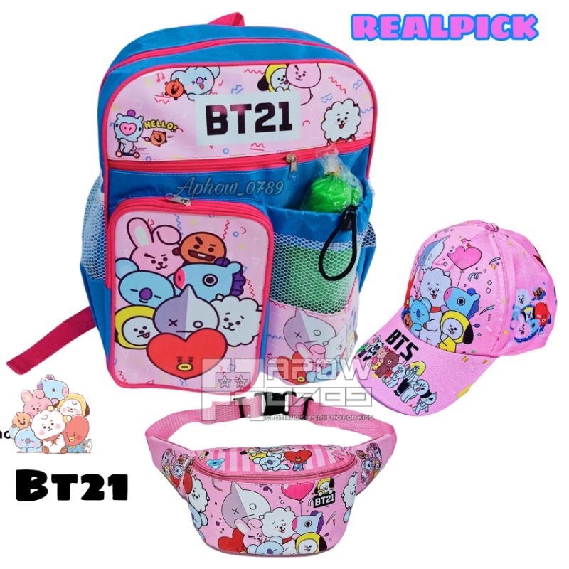 Tas ransel anak perempuan,tas anak cewe motif BT21 REALPICT