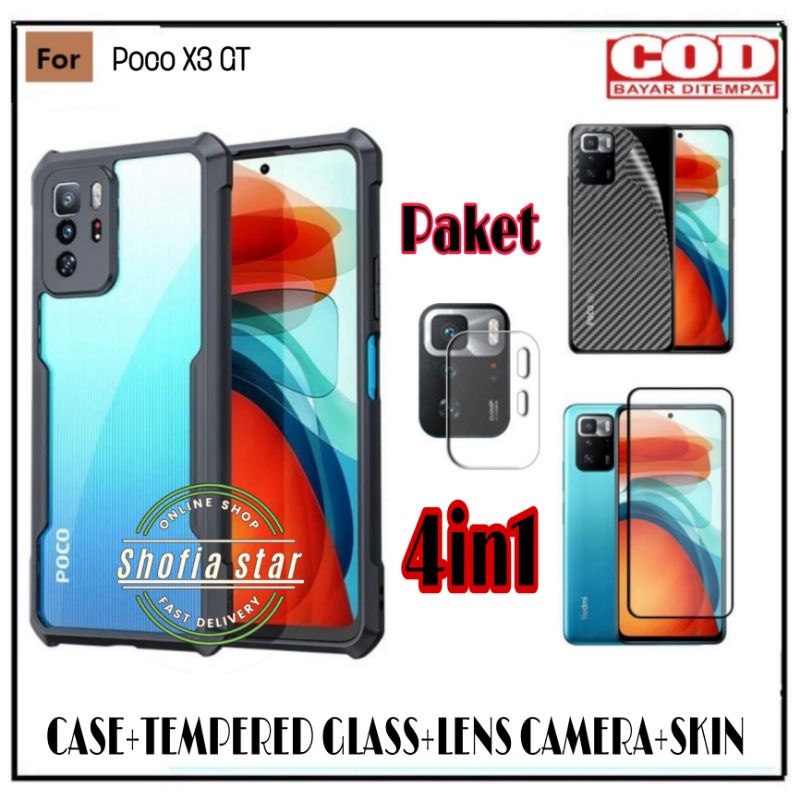 PROMO 4IN1 CASE POCO X3 GT X3 X3 NFC M3 X3 PRO M3 PRO SOFT CASE SHOCKPROOF TRANSPARAN PROTECT CAMERA