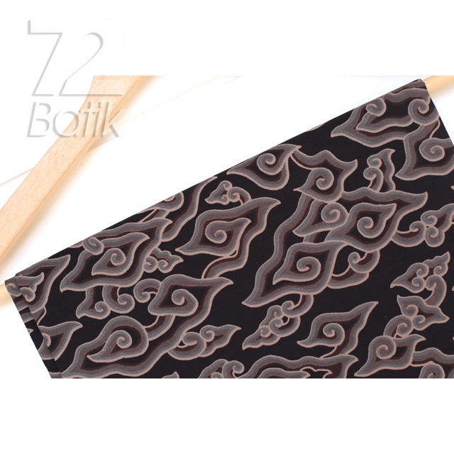 KAIN BATIK KATUN Premium Motif Mega Mendung Cirebon Cirebonan Warna Hitam Item 725070 Cap 72 Jarik Jarit Samping Kebat Panjang Batik Katun Modern Premium Bahan Seragam Batik Pernikahan Kantor Keluarga Murah Kamen Jadi Batik Bali Lembaran