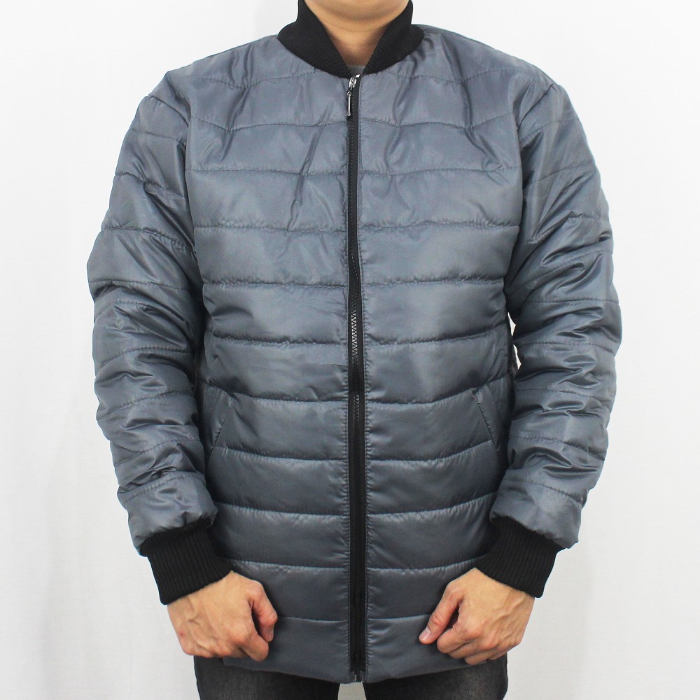 JAKET BOMBER PUFFER TEBAL PRIA - JAKET WINTER - JAKET PARASUT TEBAL - JAKET GUNUNG TEBAL PRIA ABU