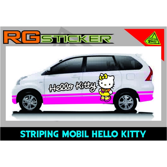 stiker striping hello kitty mobil avanza sigra calya ertiga innova dll