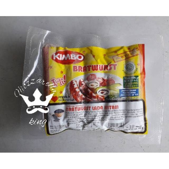 

Sosis Sapi Kimbo Bratwurst Lada Hitam 10pcs 500g Halal