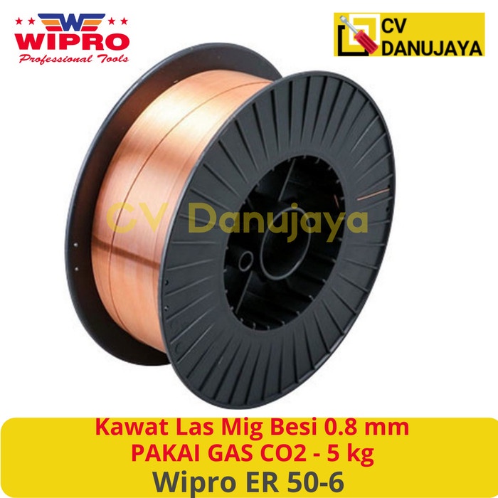 Kawat Las Mig Besi 0.8 mm PAKAI GAS CO2 - 5 kg Wipro ER50-6