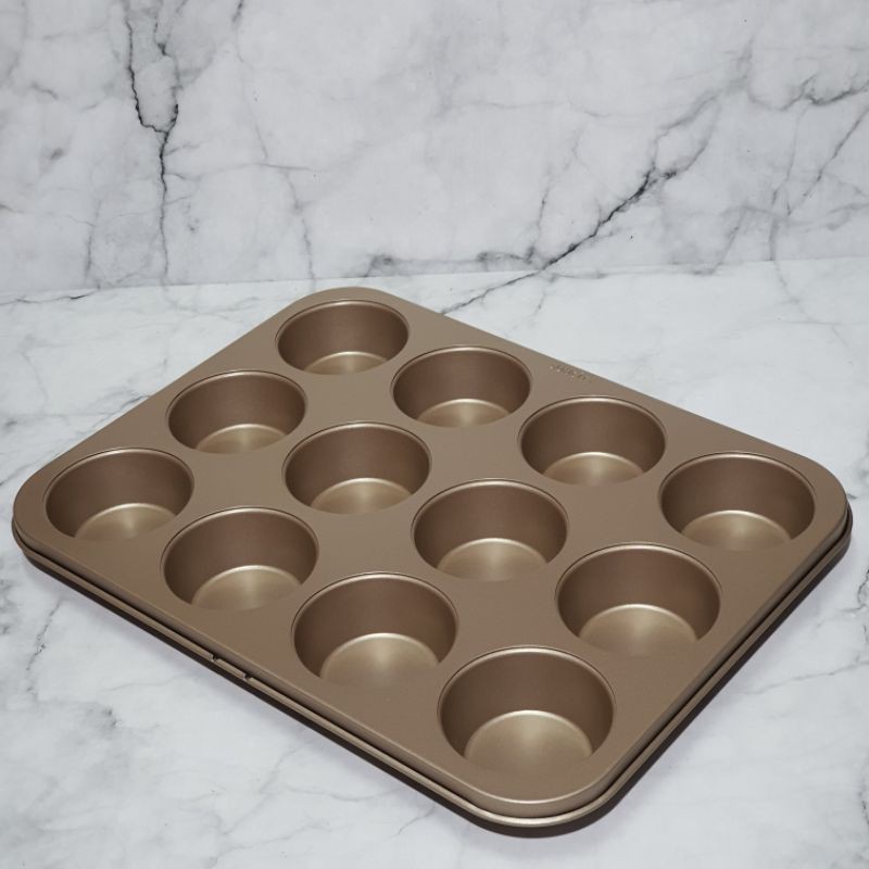 suncity non stick muffin cupcake 12s baking pan / loyang sekat bulat tanpa sambungan