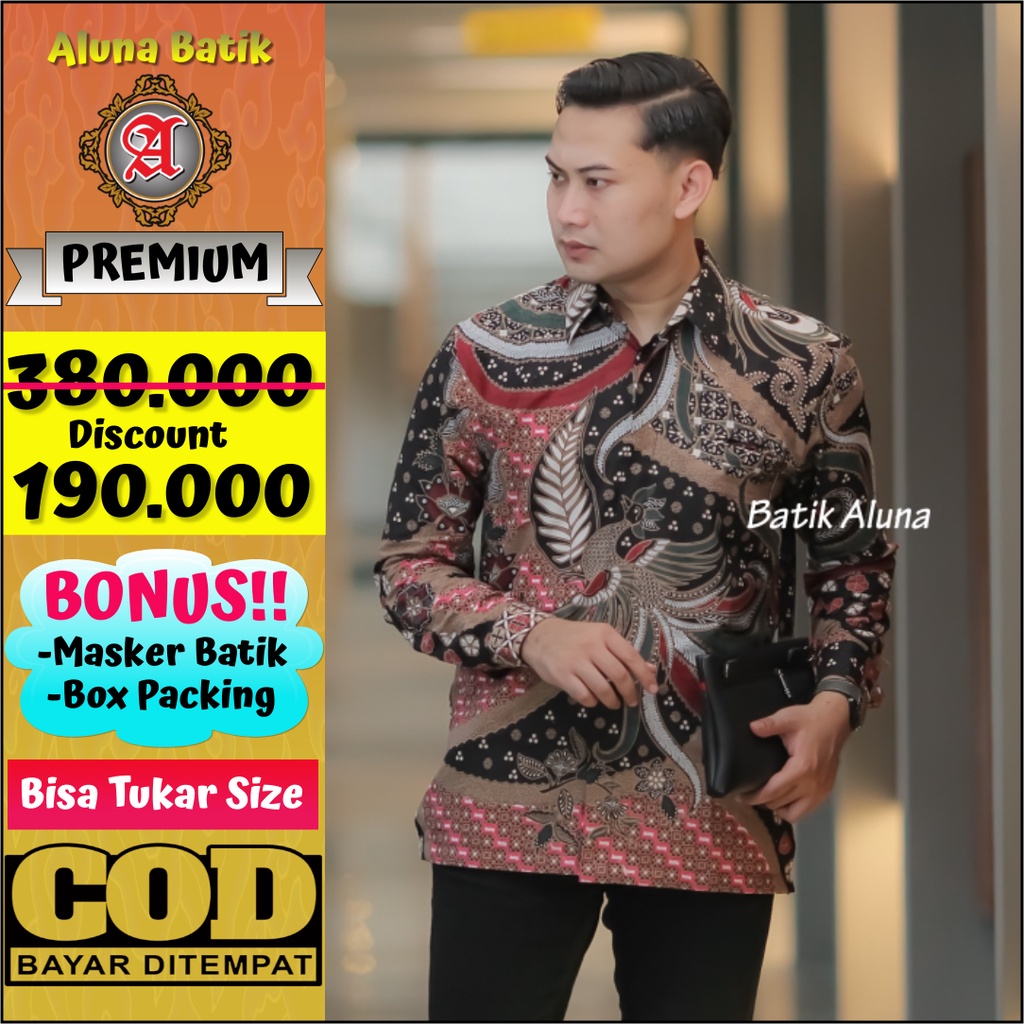 Busana Batik Pria Lengan Panjang Premium Produsen Batik Aluna Solo  PCW 027