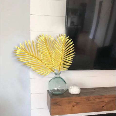 Daun Palem Emas Daun Monstera Emas Plastik Tanaman Artificial