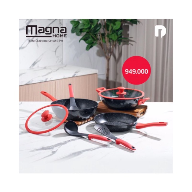 Set Wajan Frypan Anti Lengket Magna Home Elite Cookware Set of 8 Pcs