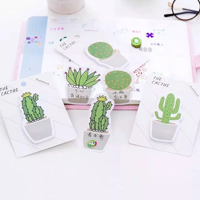 sticky notes cactus stiker note paper memo stick it notes paper sticker