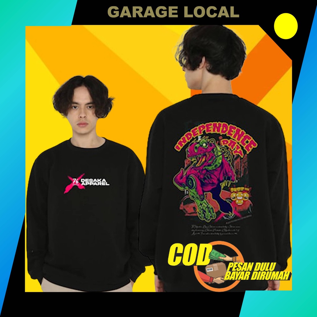 Switer Crewneck Distro Remaja Laki Laki Crewnek Anime Hitam Pria Cn Kawaii Japan Crew Neck Cowok XXL