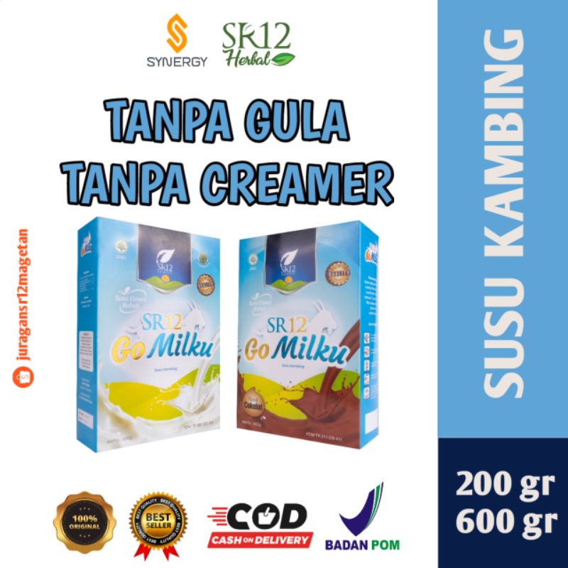 

[TANPA GULA] Susu Kambing Etawa Bubuk GOMILKU SR12 GO MILKU BPOM Plus Madu Daun Kelor Ikan Gabus