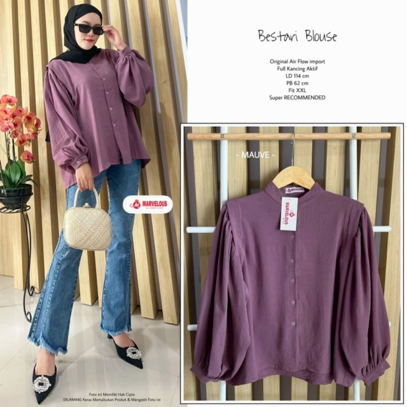 BESTARI BLOUSE//ATASAN ORIGINAL AIR FLOW IMPORT BY MARVELOUS