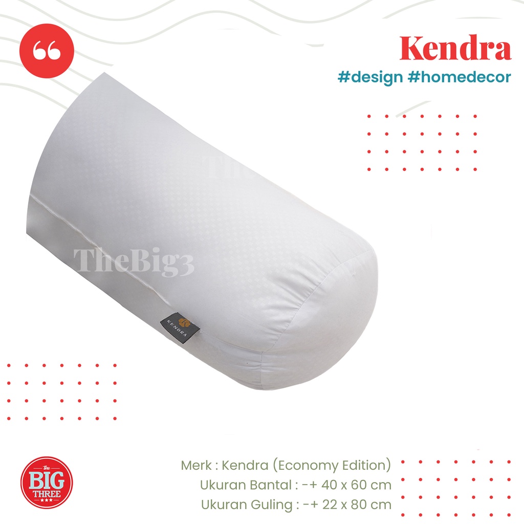 KENDRA ECONOMY - Bantal / Guling Silikon - Soft Pillow Bolster - Super grade AAA - Tidur - Kepala