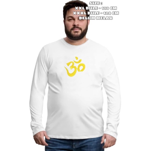 kaos pria lengan panjang jumbo ongkara bali xxl xxxl