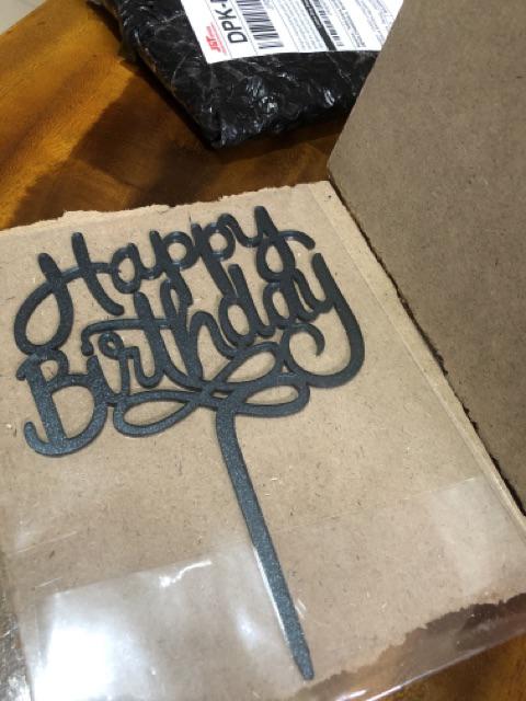 (bisa Gosend) Cake Topper - Happy Birthday - Ada Warna Baru : Dark Teal - Dekorasi Kue Ulang Tahun