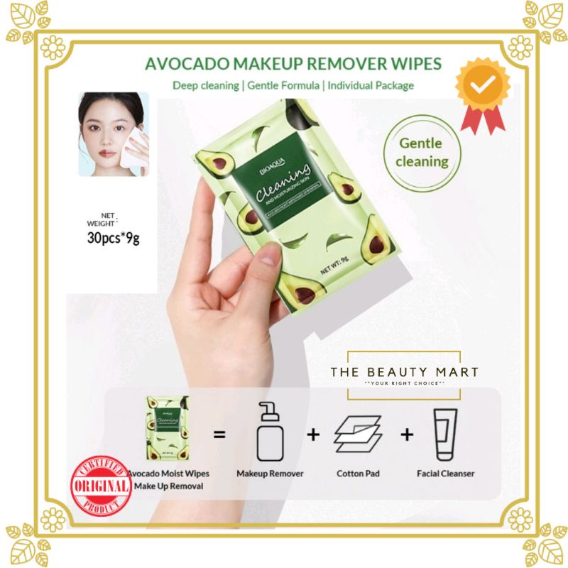 BIOAQUA Avocado Moist Wipes Makeup Removal | BIO AQUA MAKEUP REMOVAL