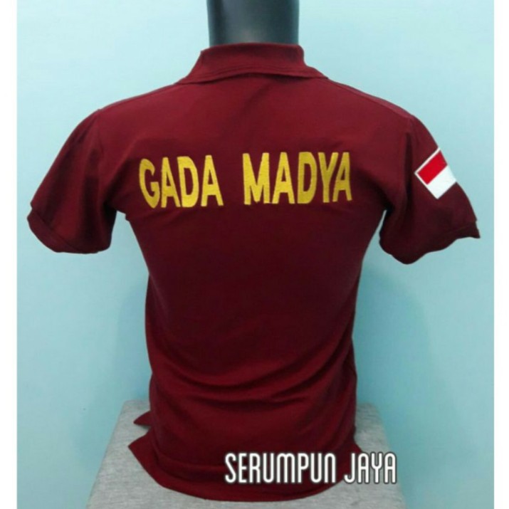 KAOS GADA MADYA - KAOS KERAH GADA MADYA - KAOS KERAH GADA MADYA MAROON FULL BORDIR