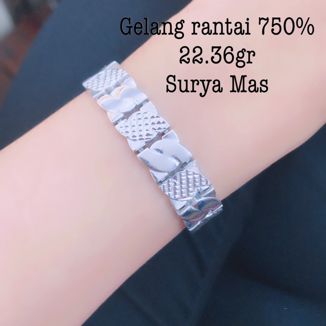 Gelang rantai emas 750%