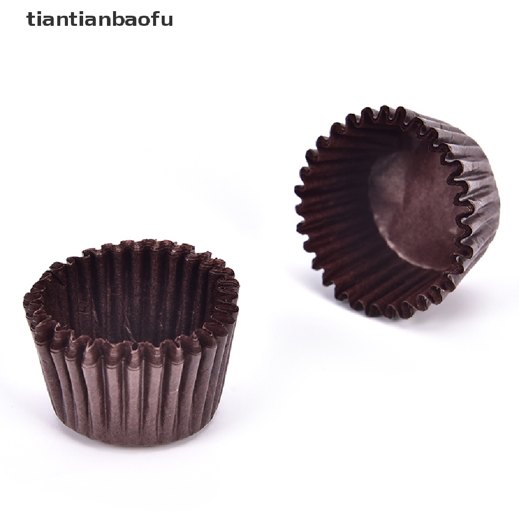 [tiantianbaofu] 500PCS Mini Chocalate Paper Liners Baking Cupcake Cases Muffin Cake Solid Color Boutique